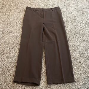 Women's TALL Brown Wide-Leg Cuffed Pants - 36” inseam